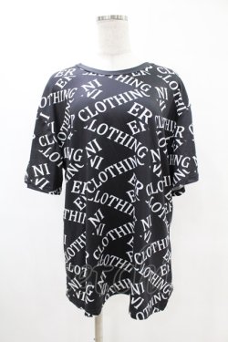 画像1: NieR Clothing / プリント半袖CUTSEW  黒 H-25-05-13-1058-PU-TO-KB-ZH