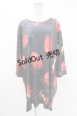 画像1: NieR Clothing / プリントBIG CUTSEW  黒 H-25-05-13-1059-PU-TO-KB-ZH