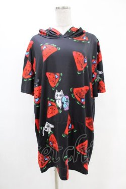画像1: NieR Clothing / 半袖プルパーカー  黒 H-25-05-13-1060-PU-TO-KB-ZH