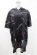 画像1: NieR Clothing / 総柄半袖プルパーカー  黒 H-25-05-13-1061-PU-TO-KB-ZH (1)