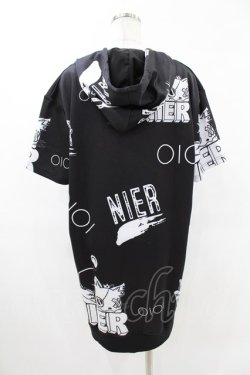 画像2: NieR Clothing / 半袖ZIPパーカー  黒 H-25-05-13-1063-PU-TO-KB-ZH