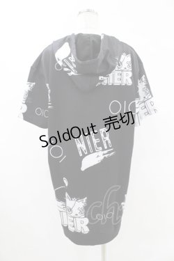 画像2: NieR Clothing / 半袖ZIPパーカー  黒 H-25-05-13-1063-PU-TO-KB-ZH