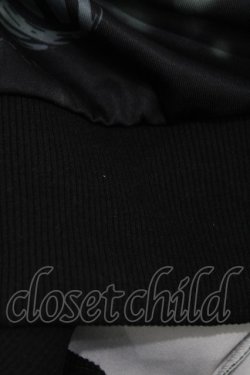 画像3: NieR Clothing / 総柄ZIP半袖パーカー  黒 H-25-05-13-1064-PU-TO-KB-ZH