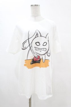 画像1: NieR Clothing / プリントCOTTON CUTSEW  白 H-25-05-13-1008-PU-TO-KB-ZH