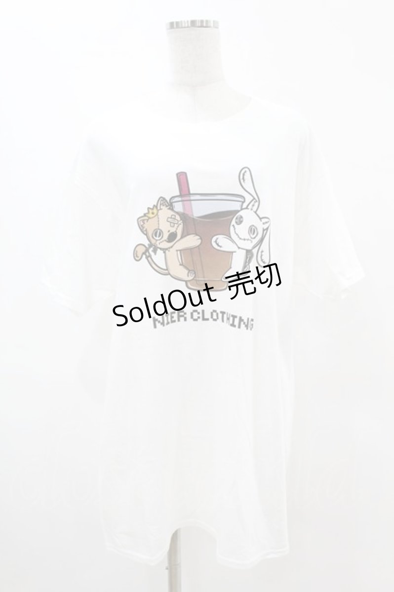 画像1: NieR CLOTHING / プリント半袖CUTSEW XL 白 H-25-08-17-021-PU-TO-KB-ZT495 (1)