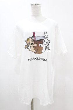 画像1: NieR Clothing / プリント半袖CUTSEW XL 白 H-25-05-13-1013-PU-TO-KB-ZH