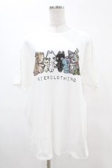 NieR Clothing / プリントCOTTON CUTSEW XL 白 H-25-08-17-017-PU-TO-KB-ZH
