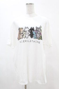 画像1: NieR Clothing / プリントCOTTON CUTSEW XL 白 H-25-05-13-1014-PU-TO-KB-ZH