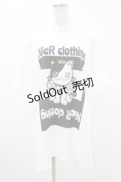 画像1: NieR Clothing / プリント半袖CUTSEW XL 白 H-25-05-13-1016-PU-TO-KB-ZH