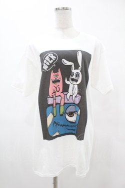 画像1: NieR Clothing / プリントCOTTON CUTSEW  白 H-25-05-13-1021-PU-TO-KB-ZH