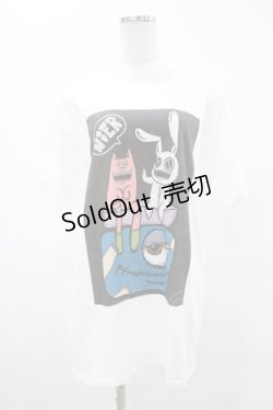 画像1: NieR Clothing / プリントCOTTON CUTSEW  白 H-25-08-17-013-PU-TO-KB-ZT159