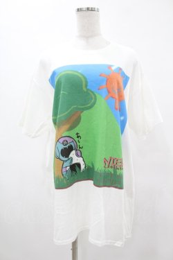 画像1: NieR Clothing / プリント半袖CUTSEW XL 白 H-25-05-13-1023-PU-TO-KB-ZH