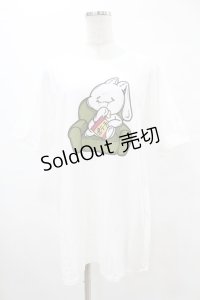 NieR Clothing / プリント半袖CUTSEW XL 白 H-25-05-13-1025-PU-TO-KB-ZH