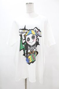 NieR Clothing / プリントCOTTON CUTSEW  白 H-25-05-13-1027-PU-TO-KB-ZH