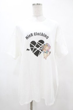 画像1: NieR Clothing / プリント半袖CUTSEW XL 白 H-25-05-13-1030-PU-TO-KB-ZH