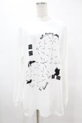 NieR Clothing / プリント長袖CUTSEW  白 H-25-05-13-1034-PU-TO-KB-ZH