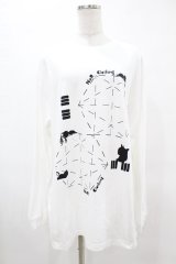 NieR Clothing / プリント長袖CUTSEW  白 H-25-05-13-1034-PU-TO-KB-ZH