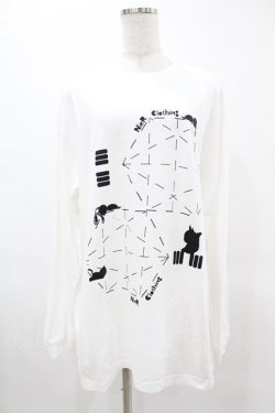 画像1: NieR Clothing / プリント長袖CUTSEW  白 H-25-05-13-1034-PU-TO-KB-ZH