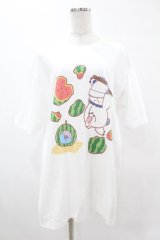 NieR Clothing / プリントCOTTON CUTSEW XL 白 H-25-05-13-1040-PU-TO-KB-ZH