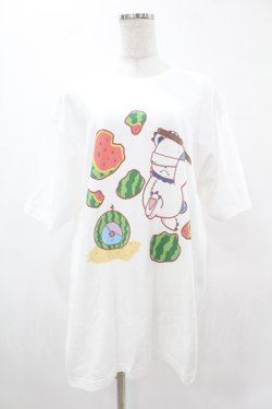 画像1: NieR Clothing / プリントCOTTON CUTSEW XL 白 H-25-05-13-1040-PU-TO-KB-ZH