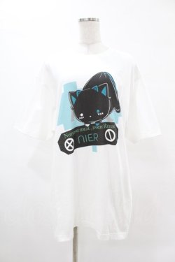 画像1: NieR Clothing / プリントCOTTON CUTSEW XL 白 H-25-05-13-1041-PU-TO-KB-ZH