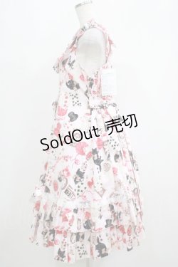 画像2: metamorphose / 【プラスサイズ】Wonder Card フレアジャンパースカート プラスサイズ ピンク H-25-05-13-006-ME-OP-NS-ZH