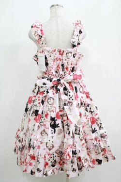 画像3: metamorphose / 【プラスサイズ】Wonder Card フレアジャンパースカート プラスサイズ ピンク H-25-05-13-006-ME-OP-NS-ZH