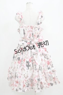 画像3: metamorphose / 【プラスサイズ】Wonder Card フレアジャンパースカート プラスサイズ ピンク H-25-05-13-006-ME-OP-NS-ZH