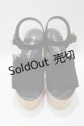 Ank Rouge / オーガンジーフリルサンダル M（23.0〜23.5cm） ブラック H-25-05-13-078-CA-SH-NS-ZH