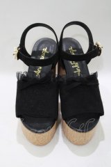 Ank Rouge / オーガンジーフリルサンダル M（23.0〜23.5cm） ブラック H-25-05-13-078-CA-SH-NS-ZH