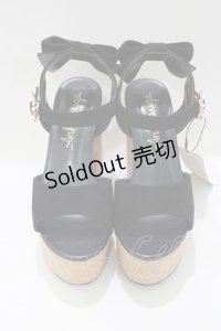 Ank Rouge / パールバックルリボンサンダル M（23.0〜23.5cm） ブラック H-25-05-13-079-CA-SH-NS-ZH