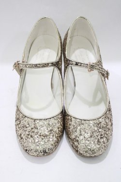 画像1: RoseMarie seoir / glitter shoes L(約24.5cm) ゴールド H-25-05-13-080-LO-SH-NS-ZH
