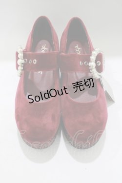 画像1: Ank Rouge / グリッターベロアシューズ M ワイン H-25-05-13-085-CA-SH-NS-ZH