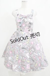 Angelic Pretty / Fancy Stationeryジャンパースカート Free グレー H-25-05-13-008-AP-OP-NS-ZH