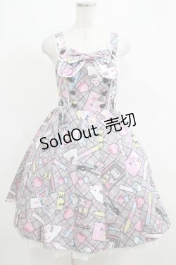 画像1: Angelic Pretty / Fancy Stationeryジャンパースカート Free グレー H-25-05-13-008-AP-OP-NS-ZH
