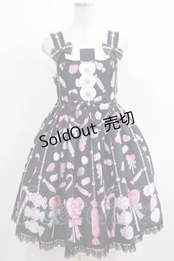 画像1: Angelic Pretty / Candy Ornamentジャンパースカート Free ブラック H-25-05-13-009-AP-OP-NS-ZH