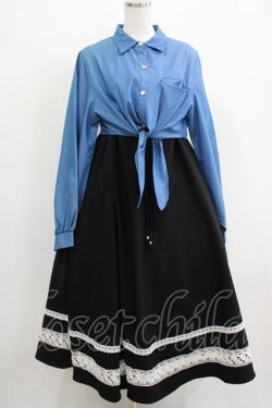 画像1: Favorite / デニムと2wayスカートワンピースコーデセット Free ブラック/ブルー H-25-05-13-013-LO-OP-NS-ZH