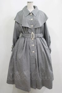 an another angelus / ヨークケープトレンチコート F ブラック/ホワイト H-25-05-13-018-CA-CO-NS-ZH
