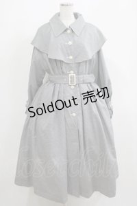 an another angelus / ヨークケープトレンチコート F ブラック/ホワイト H-25-05-13-018-CA-CO-NS-ZH