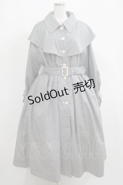 画像1: an another angelus / ヨークケープトレンチコート F ブラック/ホワイト H-25-05-13-018-CA-CO-NS-ZH