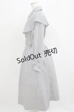 画像2: an another angelus / ヨークケープトレンチコート F ブラック/ホワイト H-25-05-13-018-CA-CO-NS-ZH