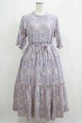 axes femme / ヴィンテージ花柄切替ワンピース M ピンク H-25-05-13-022-AX-OP-NS-ZH