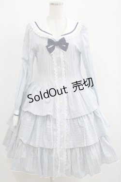 画像1: ALICE and the PIRATES / ドビーストライプセーラーワンピース Free サックス H-25-05-13-003-PA-OP-NS-ZH