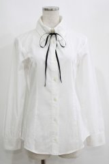 GOLD SEAL / リボン付長袖ブラウス  白 H-25-05-14-031-GO-BL-KB-ZH