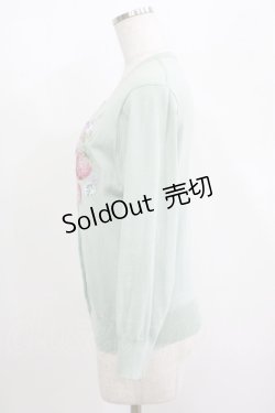 画像2: Jane Marple Dans Le Salon / Strawberry embroideryカーディガン M ミント×ピンク H-25-05-14-033-JM-TO-KB-ZH