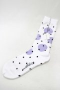 MILKBOY / ポルカドットSOCKS  ホワイト×ラベンダーグレー×ブラ H-25-05-14-041-MB-ZA-KB-ZH