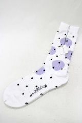MILKBOY / ポルカドットSOCKS  ホワイト×ラベンダーグレー×ブラ H-25-05-14-041-MB-ZA-KB-ZH
