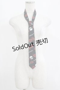 HELL CAT PUNKS / プリントネクタイ  黒 H-25-05-14-046-PU-ZA-KB-ZH