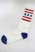 Candy Stripper / STAR BORDER SOX  オフ×赤×青 H-25-05-14-052-PU-ZA-KB-ZH