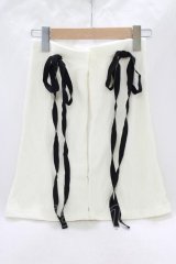 MILK / Wrap Ribbonレッグウォーマー  白 H-25-05-14-059-ML-ZA-KB-ZH